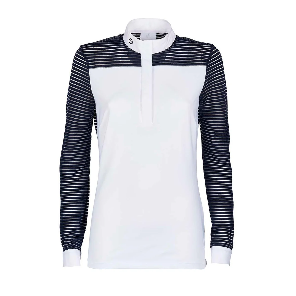 8cb7a37a18ea11e91e9552cf004901ce_673ce804400711ee9fa0000c290f8e77 Поло турнірне жіноче з довгим рукавом Wool Stripe від Cavalleria Toscana - Зображення 1