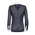 Поло турнірне жіноче з довгим рукавом Wool Stripe від Cavalleria Toscana - Зображення 2