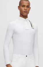 Поло турнірне чоловіче з довгим рукавом Nick Signature Stripe від BOSS - Зображення 4